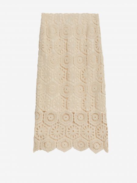 Pletené pletené pouzdrová sukně Marks & Spencer béžové