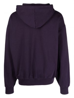 Raštuotas medvilninis džemperis su gobtuvu Bally violetinė