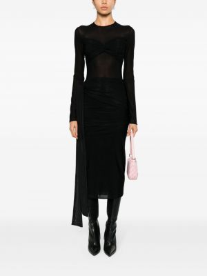Drapované midi šaty Blumarine černé