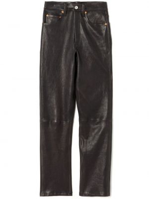 Pantalon droit en cuir Re/done noir