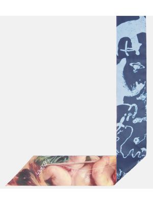 Selyem sál nyomtatás Vivienne Westwood kék