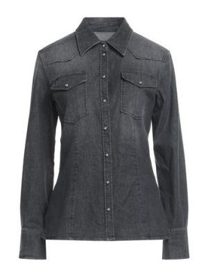 Camicia jeans di cotone in viscosa Dondup nero