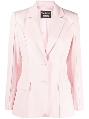 Viskózové sako s knoflíky s dlouhými rukávy Boutique Moschino - růžová