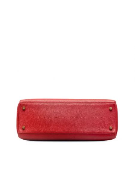 Bolso satchel de cuero retro Hermès Vintage rojo