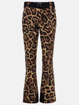 Nohavice s potlačou s leopardím vzorom Goldbergh hnedá