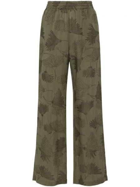 Pantaloni drepti cu broderie cu model floral Golden Goose