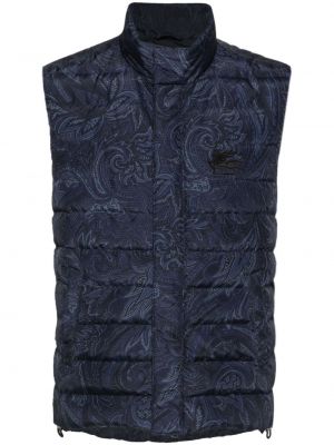 Prešívaná vesta s potlačou s paisley vzorom Etro modrá