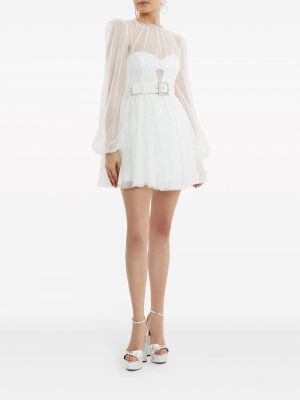 Křišťálové koktejlové šaty Rebecca Vallance bílé