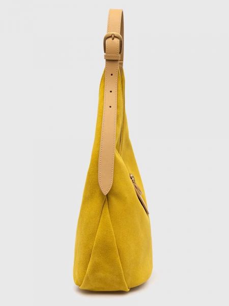 Замшевая сумка шоппер Pinko желтая
