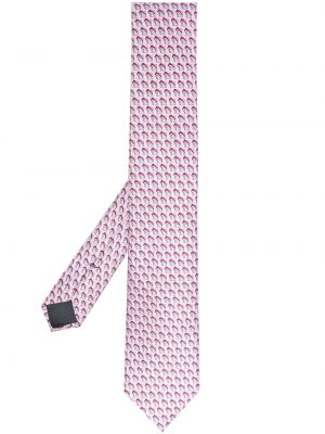 Jedwabny krawat z nadrukiem Zegna różowy
