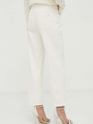 Bavlněné džíny s vysokým pasem Michael Michael Kors béžové