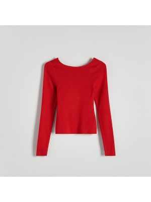 Sweter z wiskozy Reserved czerwony