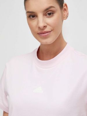 Hímzett póló Adidas rózsaszín