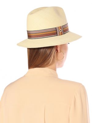 Соломенная шляпа в полоску Loro Piana бежевая
