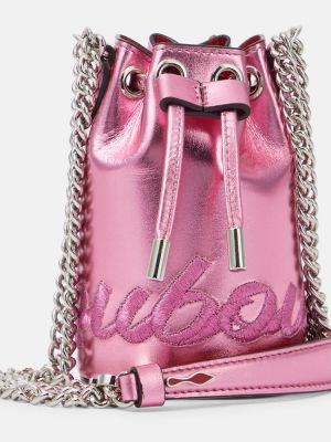 Кожаная сумка Christian Louboutin, розовая
