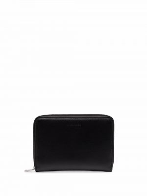 Δερμάτινος πορτοφόλι με φερμουάρ Jil Sander μαύρο