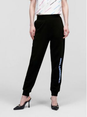 KARL LAGERFELD Pantaloni trening Future Logo 225W1050 Negru Regular Fit