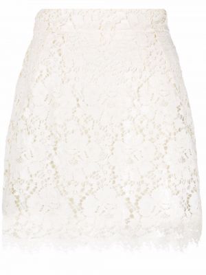 Fustă mini din dantelă Dolce & Gabbana alb