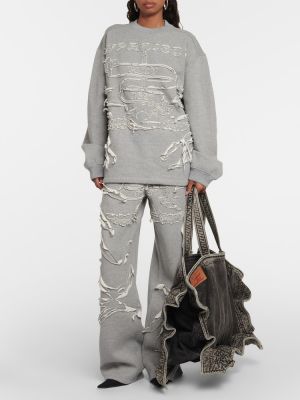 Памучни спортни панталони от джърси Y Project сиво