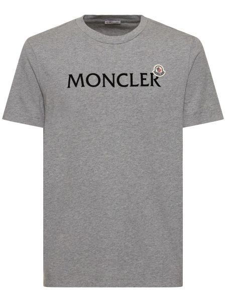 Bomuld t-shirt Moncler grå