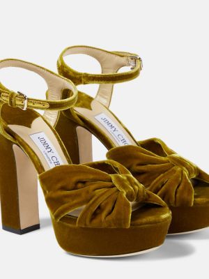 Sametové sandály Jimmy Choo žluté
