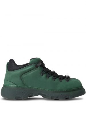 Členkové topánky z nubuku Burberry zelená