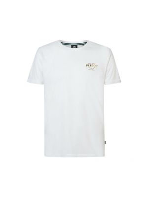 Camiseta con estampado de cuello redondo Petrol Industries blanco