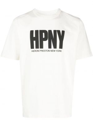 Kokvilnas t-krekls ar apdruku Heron Preston balts