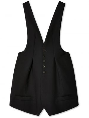 Koktejlkové šaty s výstrihom do v Noir Kei Ninomiya čierna