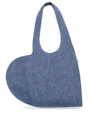 Shopper kabelka se srdcovým vzorem Coperni modrá