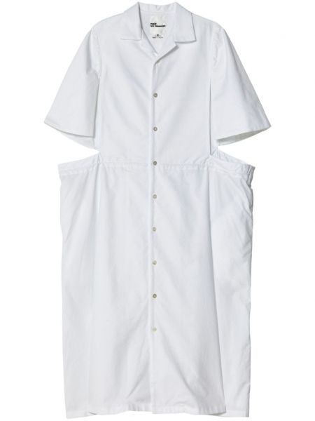 Bombažna srajčna obleka Noir Kei Ninomiya bela