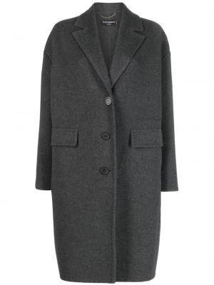 Kašmírový vlněný kabát s knoflíky Piazza Sempione šedý