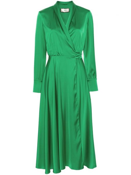 Satynowa sukienka midi Nissa zielona