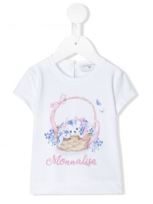 T-shirt z printem Monnalisa, biały