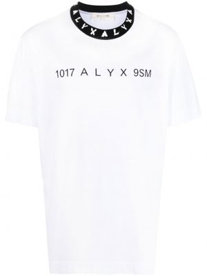 Bombažna majica s potiskom 1017 Alyx 9sm bela
