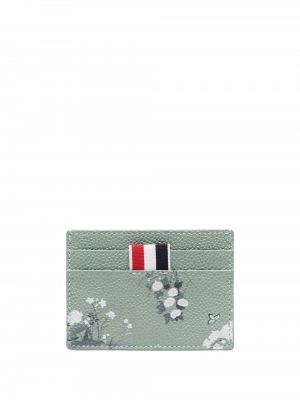 Kvetinová peňaženka s potlačou Thom Browne zelená