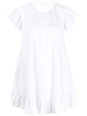 Pamučna haljina s volanima Pnk bijela