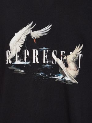 T-shirt di cotone con stampa Represent nero