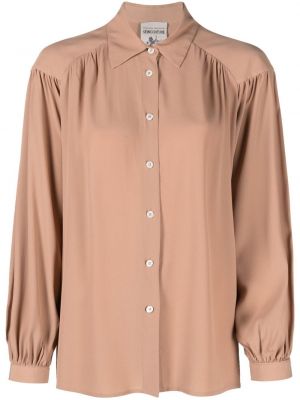 Пухена блуза с копчета Semicouture кафяво