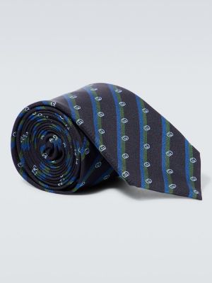 Jedwabny krawat Gucci niebieski