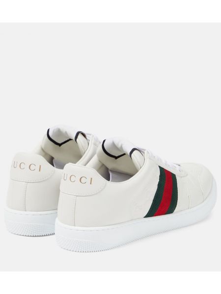 Sneakers di pelle Gucci Screener bianco