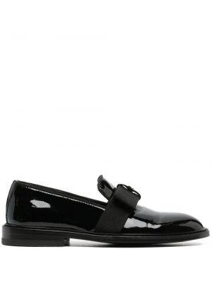 Pantofi loafer cu funde din piele Moschino negru
