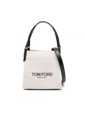 Shopper handtasche mit print mit taschen Tom Ford Beige