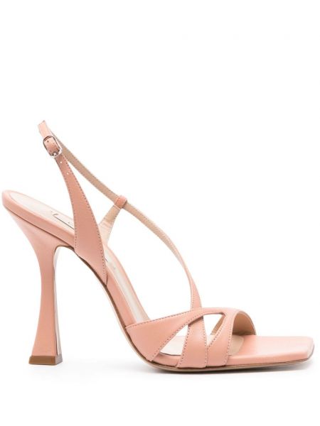 Kožené sandály Casadei růžové