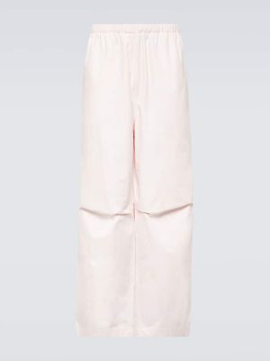 Spodnie bawełniane relaxed fit Gucci białe