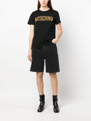 Bavlněné tričko Moschino černé
