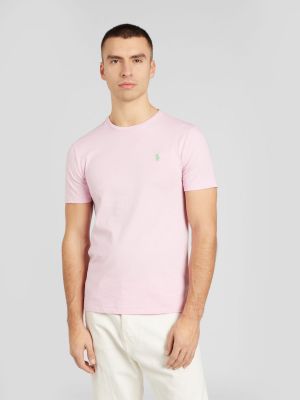 Rövid ujjú slim fit pólóing Polo Ralph Lauren rózsaszín