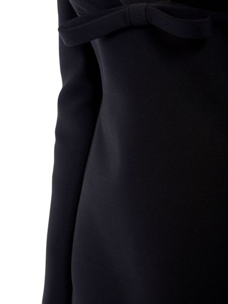Krepové hedvábné vlněné mini šaty Valentino černé