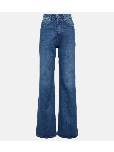 Прямые джинсы с высокой талией Ami Paris синие
