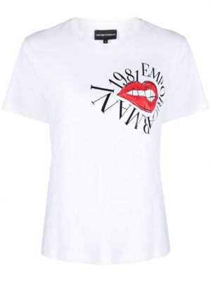 T-shirt di cotone con stampa Emporio Armani